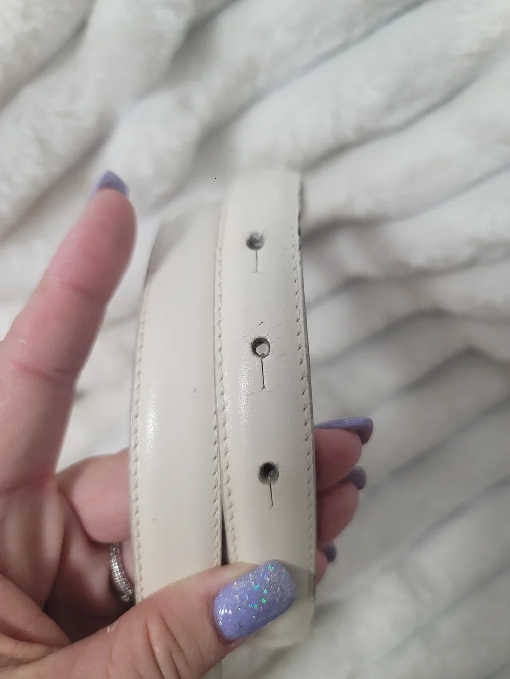 Gucci White/Black Leather Vintage Interlocking G Buckle Belt Size 70 - Picture 5 of 8